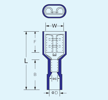 Fully insulated Male and female connectors FDFN MDFN-3